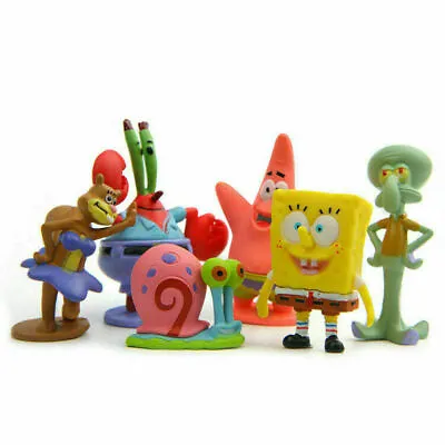 $13.59 • Buy 6PCS Action Figures SpongeBob SquarePants Patrick Star Sandy Cake Decoration Toy
