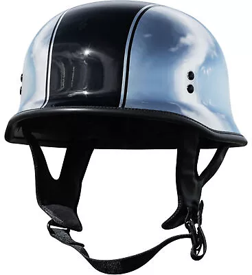 Highway 21 9mm German Beanie Motorcycle Half Helmet Chrome 3XL • $46.81