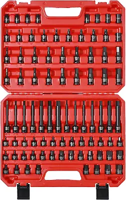 84-Pc 3/8  Dr. Impact Hex Bit Socket SetCR-MOSAE/MetricImpact GradeAllen Bit • $186.84