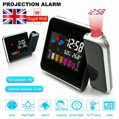 £8.95 • Buy Smart LED Digital Alarm Clock Projection Temperature Projector LCD Display Time