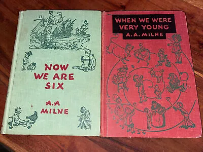 $26.99 • Buy 2 Vintage HB When We Were Very Young/Now We Are Six A.A. Milne 1950 Winnie Pooh
