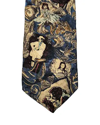 Vintage Directions Necktie Multicolor Gone With The Wind Theme Silk Made In USA • $9.99