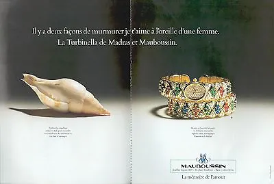 ▬► ADVERTISING AD ADVERTISING AD Mauboussin Watch Harlequin 2 Pages 1991 • $3.21