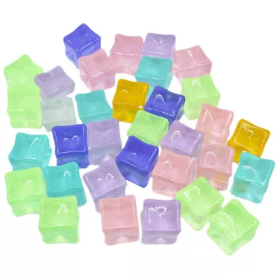  30 Pcs Fake Ice Acrylic Chunks Decorative Cubes Manual Decorations • £9.98