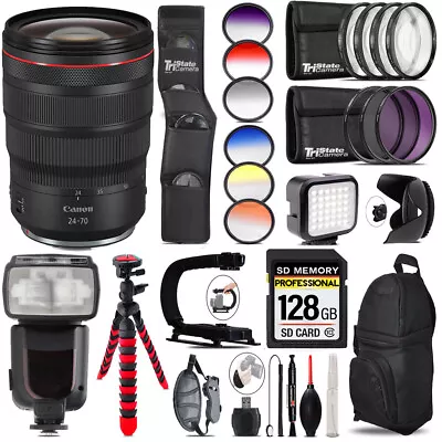 Canon RF 24-70mm F/2.8L IS USM Lens +Pro Flash LED Light -128GB Accessory Bundle • $2240.99