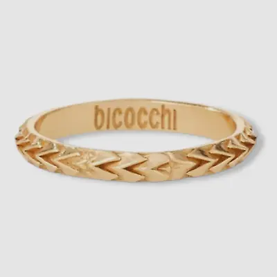 $195 Emanuele Bicocchi Men's 24k Gold Plated Arrow Band Ring Size 11 • $62.78