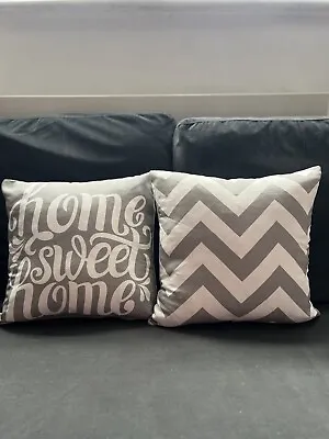 Boho Printed Cushion Covers Home Sweet Home Cushions 43x43cm 17” Cottonrich Grey • £15.99