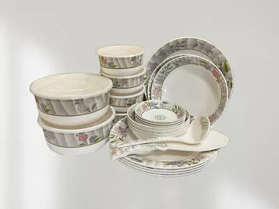 100% Melamine Dinner Tableware Set Plate Bowl Spoon Picnic Motorhome Flower • £9.99