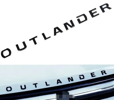 Outlander Hood Bonnet Badge Gloss Black Emblem For Mitsubishi Exceed MiVEC SUV • $19.47