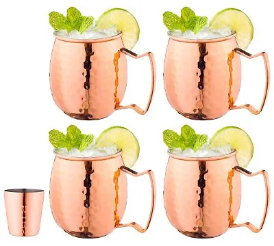  Authentic Moscow Mule Copper Mugs Set | Classic Drinkware For Refreshing Bevera • $26.99
