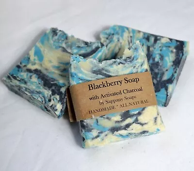 Handmade Vegan Organic  Ingredients Natural  Coconut Oil Shea Blackberry Soap  • £4.25