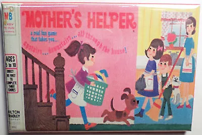 Mother's Helper Board Game Box 2 X3  MAGNET Refrigerator Locker Retro • $6.95