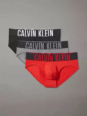 Calvin Klein Underwear 3 Pack Intense Power Microfibre Briefs - Red/Black/Grey • £47.49