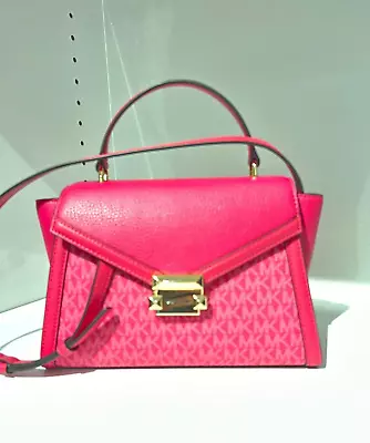 Michael Kors Whitney Medium  Shoulder Satchel Handbag Purse Bag - Electric Pink • $119.50