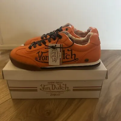 Von Dutch Vanderdutch Orange Lace Up CLASSIC SNEAKERS Shoes Size 5.5 Big Kids • $30.77