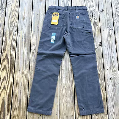 Carhartt Men's Rugged Flex Relaxed Fit Canvas Flannel-Lined Work Pants 33 X 32 • $35.09