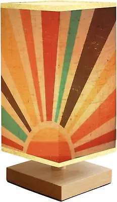 Bedside Table Lamp Vintage Sun Retro Banner Colourful Grunge • $70.99