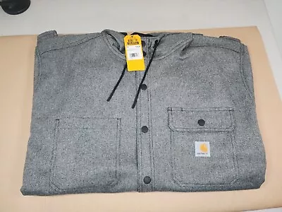 Size 2XL Carhartt Men Rain Defender Relaxed Fit Heavyweight Hooded Shirt Jacket  • $75