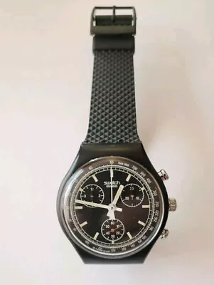 SWATCH Watch SCB100 Black Friday Chrono 1989 EXCELLENT CONDITION  Tritium Lume • $150