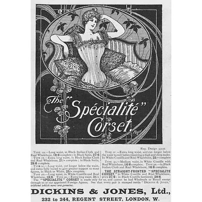 DICKINS & JONES Specialite Corset Edwardian Advertisement 1901 #4 • £6.99