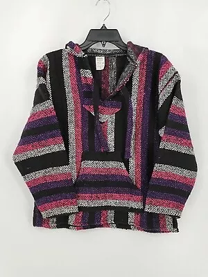 Mexican Textiles Sandy Womens Baja Pullover Jacket Size Small Multicolor Acrylic • $26.99