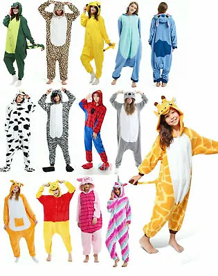 Adult Kids Olaf Fluro Onesie Unicorn  Animal  Pajamas Unisex Costume Sleepwear • $31.95