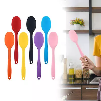 $10.99 • Buy Heat Resistant Long Handle Silicone Cooking Spoon Kitchen Bakeware Utensil 