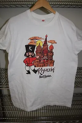 Kahlua Black Russian Vtg 70s Single Stitch St Petersburg Russia T Shirt USA Made • $9