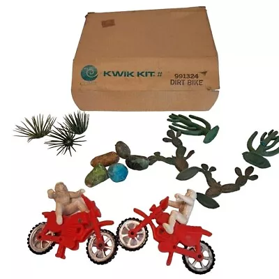 Vintage Coast Kwik Kit Dirt Bike Cake Topper Motorcycle Riders Cactus Plastic • $19.99