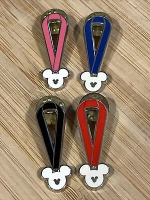 Lot Of 4 Disney Pin 2010 Hidden Mickey Lanyard Medal Ribbon Trading Pins • $24.50