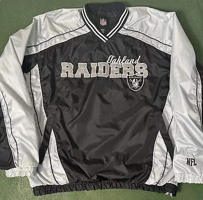 Vintage Oakland Raiders NFL Pullover Windbreaker Jacket • Men’s XXL (2XL) • $49.99