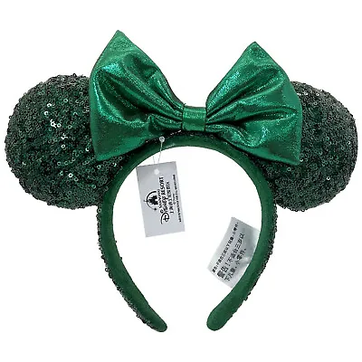 2022 Ears Edition Minnie Mouse Emerald Green Sequins Disney Parks Ears Headband • $14.43