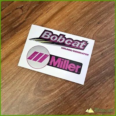 Miller Welder Generator BOBCAT Silver Pink Magenta Laminated Decals Stickers Set • $24.70