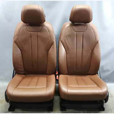2014-2018 BMW F15 X5 SAV Front Basic Seat Pair Terra Brown Leather OEM • $805