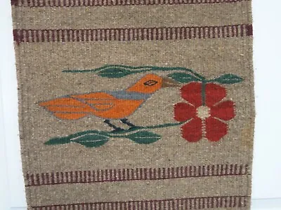 Zapotec Oaxacan Tapestry Table Runner Rug Wool Birds 16  X 55  • $41.49