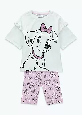 Licensed Girls Disney 101 Dalmatians Short Pjs Shortie Pyjamas Age 2-7 Years • £6.95