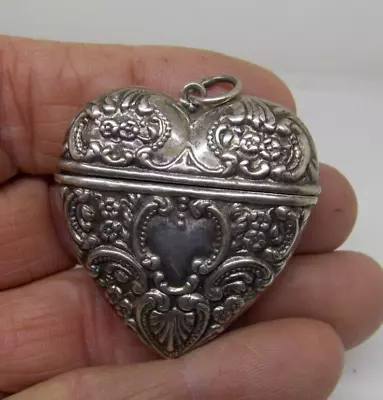 Vintage Sterling Heart Pill Box/pendant • $39.99