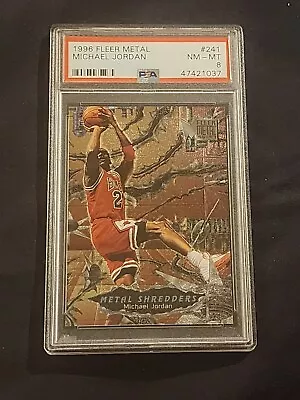 1996 Fleer Metal Shredders Michael Jordan #241 PSA 8 Chicago Bulls HOF GOAT • $18