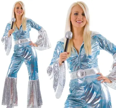 Ladies Eurovision Fancy Dress Costume 1970s 70s Disco Mamma Mia Outfit • £24.49