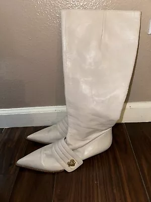 Moschino Cheap And Chic Lamb Leather Heart Beige Boots. Sz 8. Read Description • $95