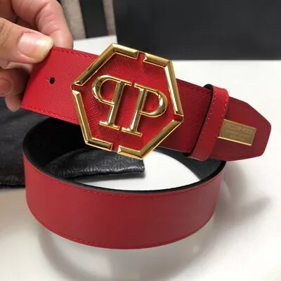 Red/Black Men's Philipp Plein Leather Belt • $9.99