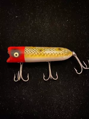 Vintage Heddon Lucky 13 Frog Scale Red Head Topwater Fishing Lure • $3.99