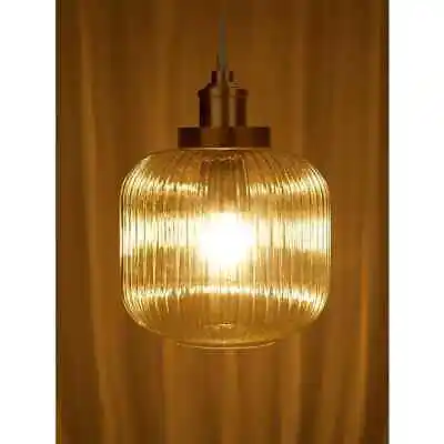 Clear Ribbed Glass Easy Fit Ceiling Light - Unopened • £16.50