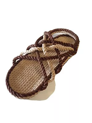Rope Sandals Mens Size 12 Medium Width Brown Combo Style. Vegan • $35