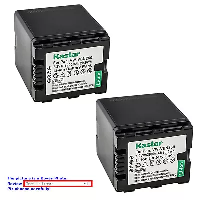 Kastar Replacement Battery Pack For Panasonic VW-VBN260 HDC-TM900 TM900 Camera • $17.99