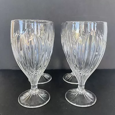 Day Blossoms By Lenox Set Of 4 Clear Glass Iced Tea Goblets Discontinued Vintage • $31.96