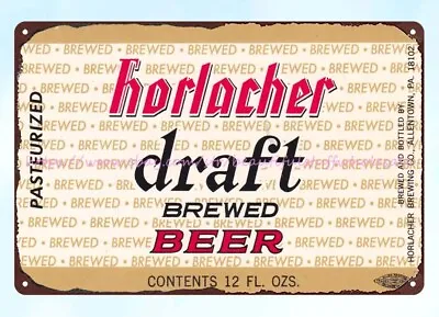 1930s Horlacher Drafter Brewed Beer Horlacher Brewing Co Allentown PA Tin Sign • $18.89