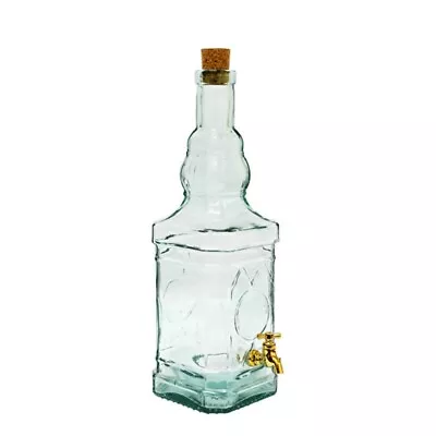 Tower Glass Bottle 3L 3000ml With Tap And Cork Home Brew Storage Drink Dispenser • £39.95