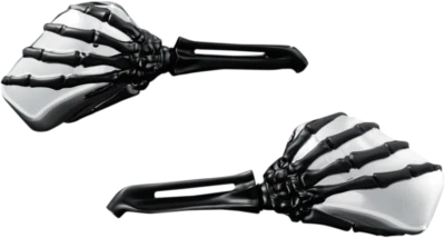 $139.95 • Buy Kuryakyn Matte Black Chrome Skeleton Hand Handlebar Side View Flat Mirror Set