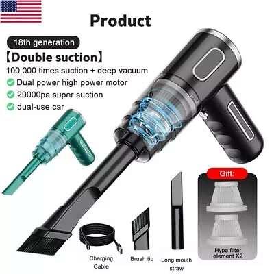 $20.99 • Buy 29000pa Vacuum Cleaner Mini Powerful Cordless Wet&Dry Car Handheld Home Tool AU